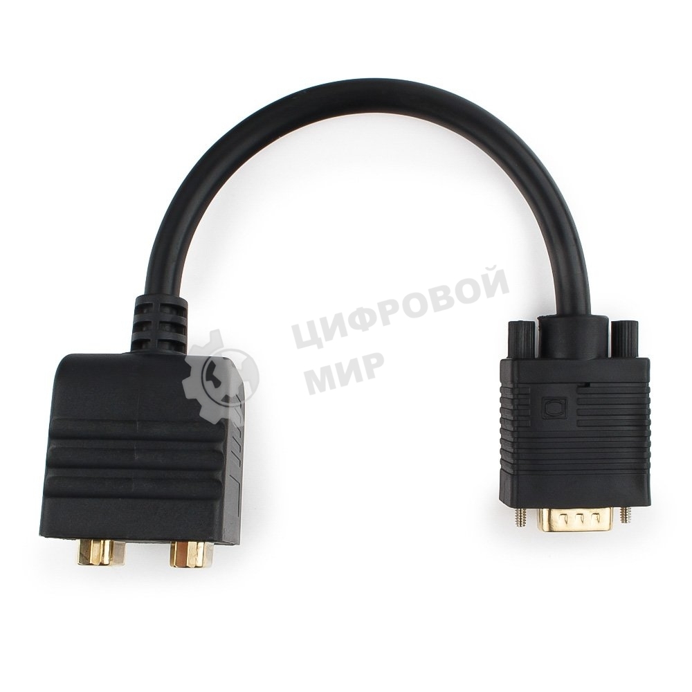 Разветвитель VGA Cablexpert CC-VGAX2-20CM, HD15M/2x15F, 1 компьютер - 2 монитора