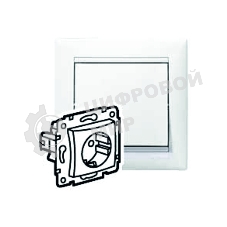 Розетка электрическая Valena с заземлением и шторками (белая) Legrand 774421