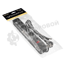 Сетевой фильтр-удлинитель с USB зарядкой ExeGate SP-6-USB-1.8B (6 евророзеток с заземлением, 2 USB-A 2A, 1.8 м, защита от перегрузки, выключатель с подсветкой, черный)