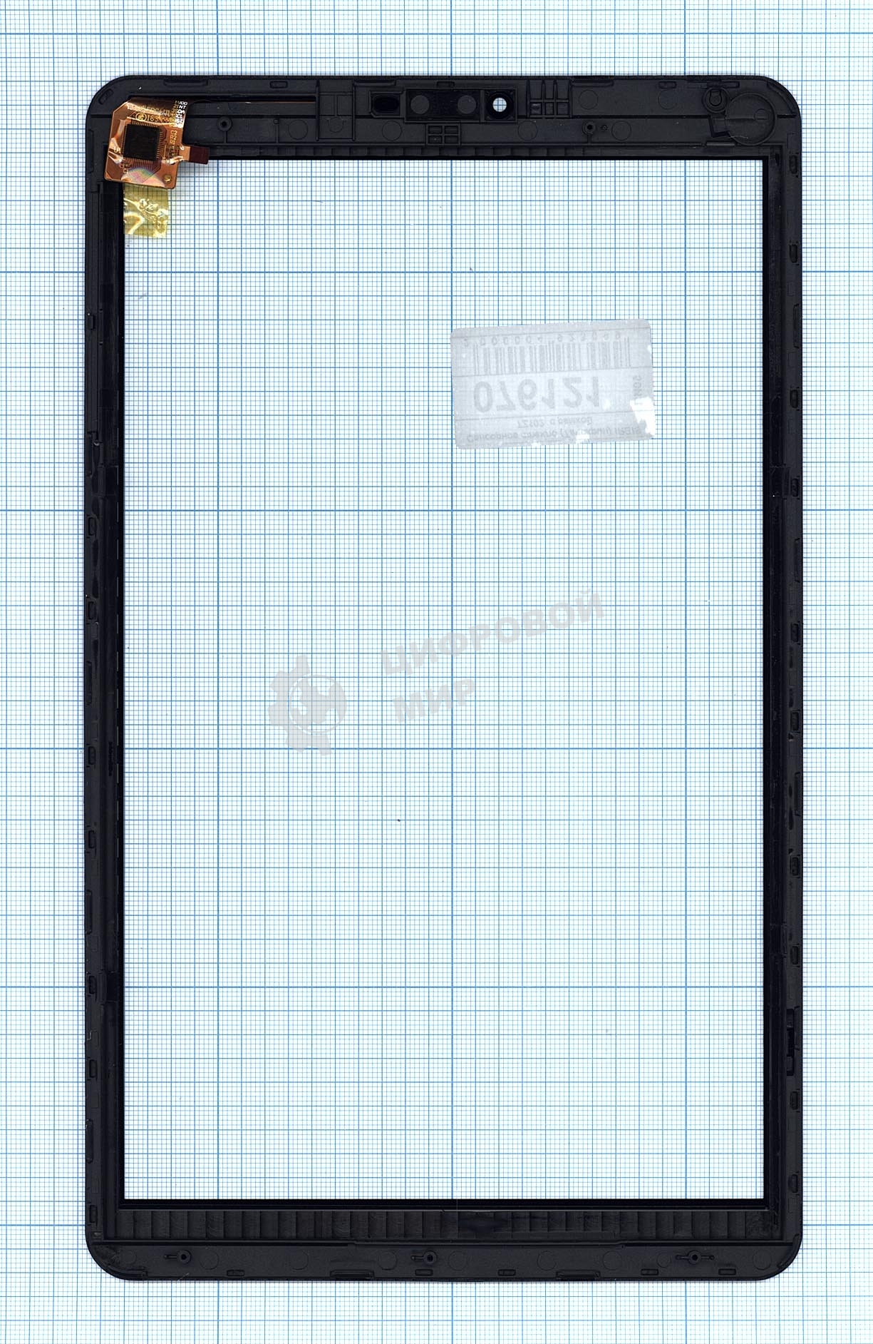 Сенсорное стекло (тачскрин) для Irbis TZ102. черное с рамкой