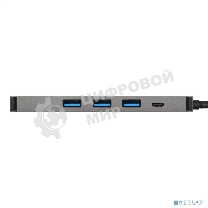 USB-концентратор ExeGate DUB-31C/PD/H (кабель-адаптер USB Type-C --> 3xUSB3.0 + PD 60W + HDMI 4K@30Hz, Plug&Play, серый)