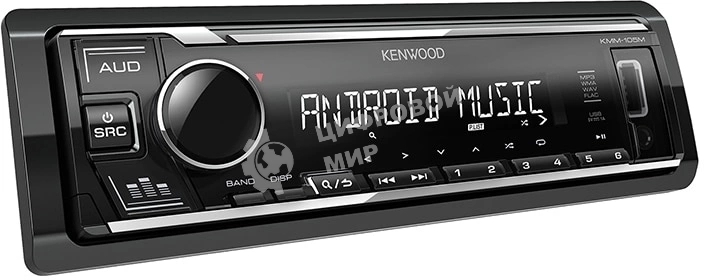 Автомагнитола Kenwood KMM-105M 1DIN 4x50Вт USB 2.0 AUX 3