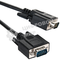 Кабель для монитора VGA (M) -) VGA (M), 1,5 м, TV-COM (QCG341AD-1.8M), ферритовые кольца