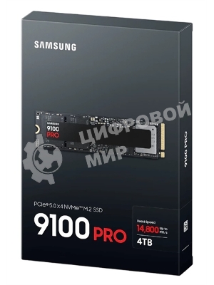 Накопитель SSD 4Tb Samsung 9100 PRO, M.2, PCI-E 5.0 x4, TLC 3D NAND R/W - 14800/13400 Mb/s