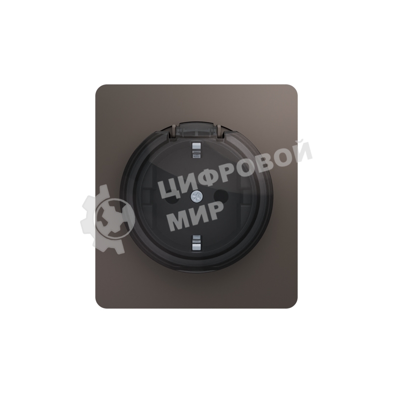 Розетка Kranz ROUND 1-ая с/з с/у, со шторками и крышкой 16А титан