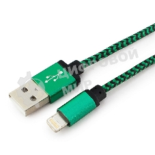 Кабель Gembird USB 2.0 Cablexpert AM/Lightning 8P, 1м, нейлоновая оплетка, алюминиевые разъемы, зеленый, пакет