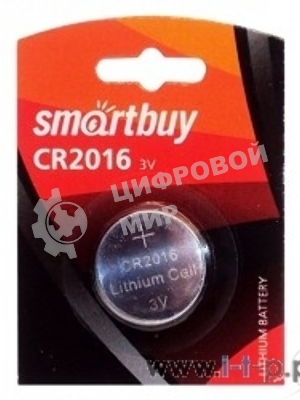 Батарейка Smartbuy CR2016/1B (12/720) (SBBL-2016-1B) (1 шт. в уп-ке)