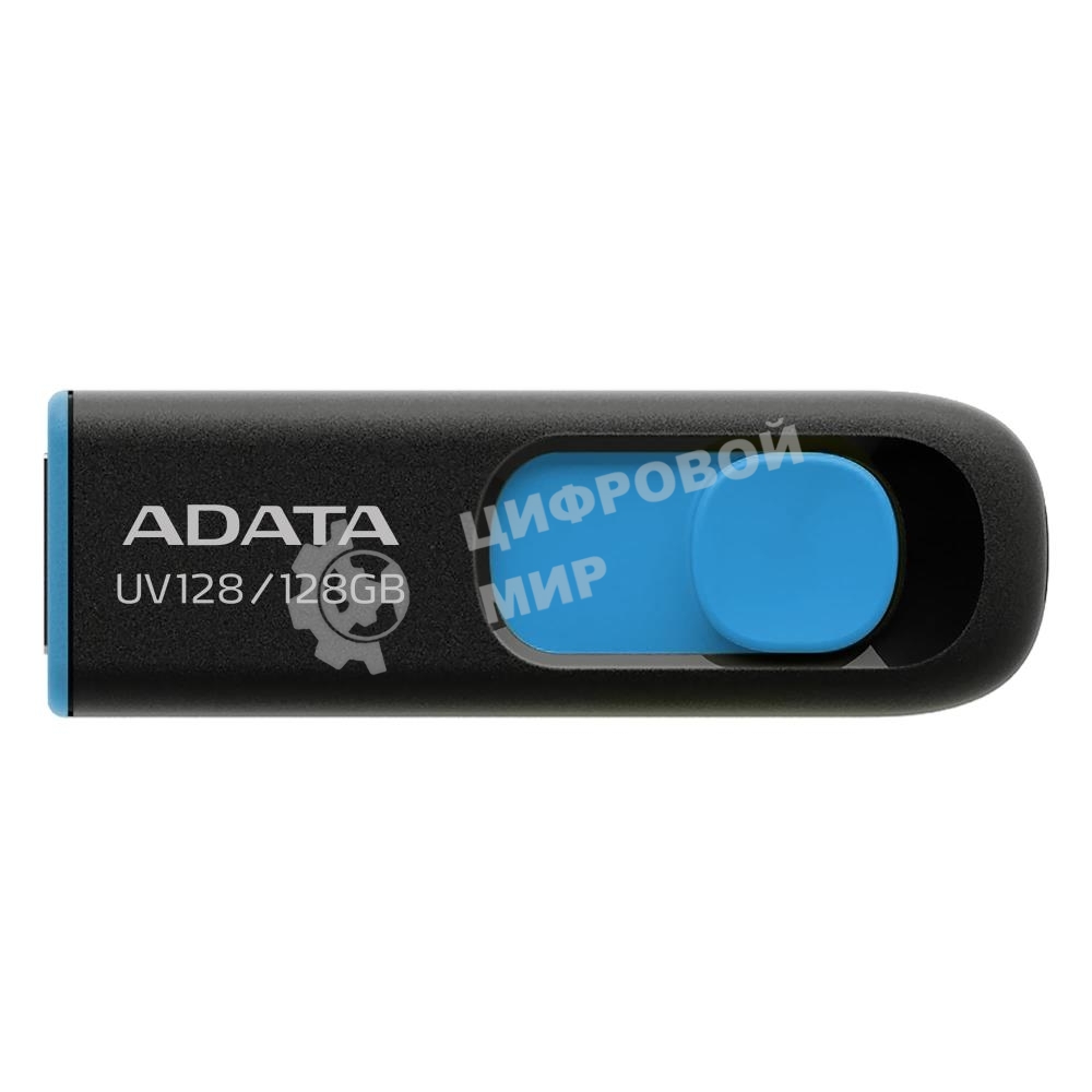 Флешка USB ADATA UV128 (AUV128-128G-RBE), 128Gb, USB 3.0, R/W 100/30, черный/синий