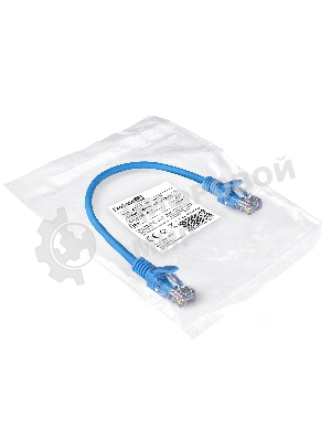 Патч-корд ExeGate EX286371RUS UTP-RJ45-RJ45-5e-0,3M-LSZH-BL, UTP, cat.5e, LSZH, 0.3м, синий