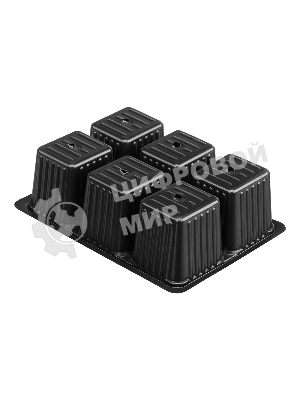 Кассета для рассады, 180х135х60 мм, 6 ячеек, полистирол, 5 шт. Россия