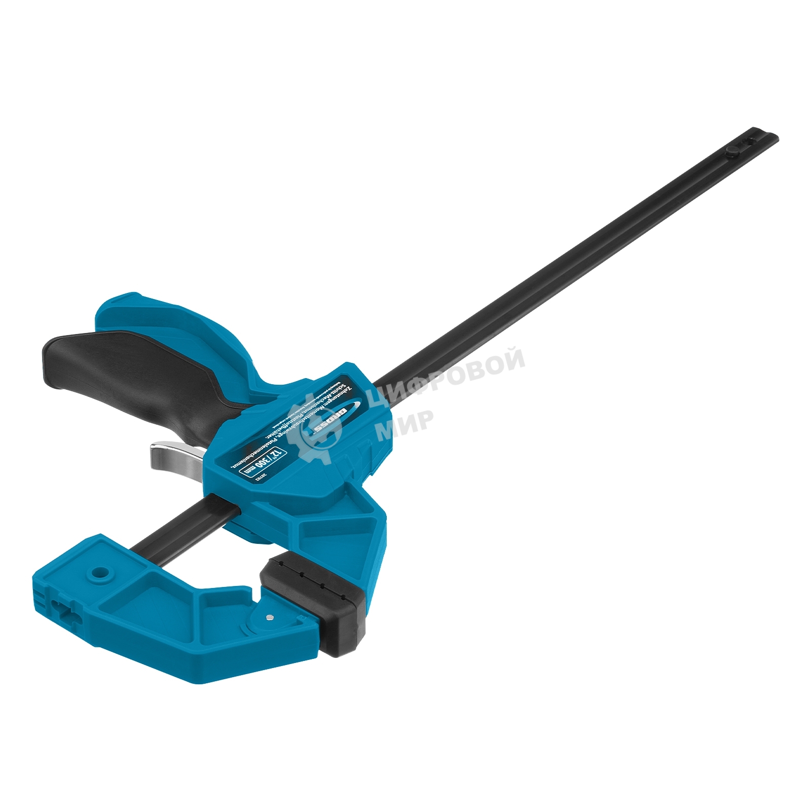 Струбцина Gross 20702 реечная быстрозаж. пистолет. пошаг.механизм пл. корпус 300мм