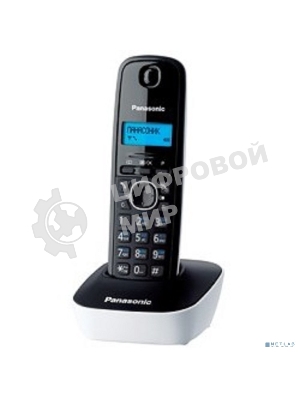 Телефон беспроводной (DECT) Panasonic KX-TG1611RUW (белый) АОН, Caller ID,12 мелодий звонка,подсветка дисплея,поиск трубки
