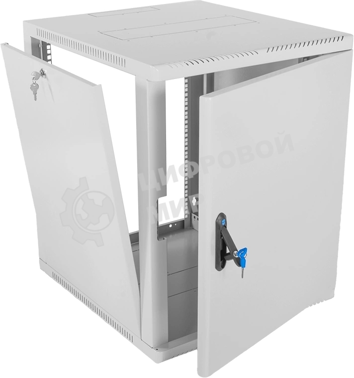 Шкаф коммутационный ЦМО (ШРН-15.500.1) настенный 15U 600x529 мм пер. дв. металл 200 кг серый 470 мм 180 град.