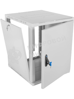 Шкаф коммутационный ЦМО (ШРН-15.500.1) настенный 15U 600x529 мм пер. дв. металл 200 кг серый 470 мм 180 град.