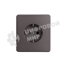 Розетка ROUND 1-ая с/з с/у, со шторками 16А титан Kranz