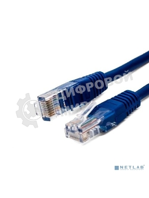 Кабель патч-корд, Filum FL-U5-0.5M-BL U/UTP 5e cat. 0.5м,  26AWG(7x0.16 мм), омедненный алюминий (CCA), PVC, синий