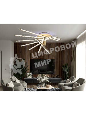 Потолочный светодиодный светильник Ambrella light FL6244 GD золото 125W 3000K-6400K+RGB 900*750*230 (ПДУ ИК)