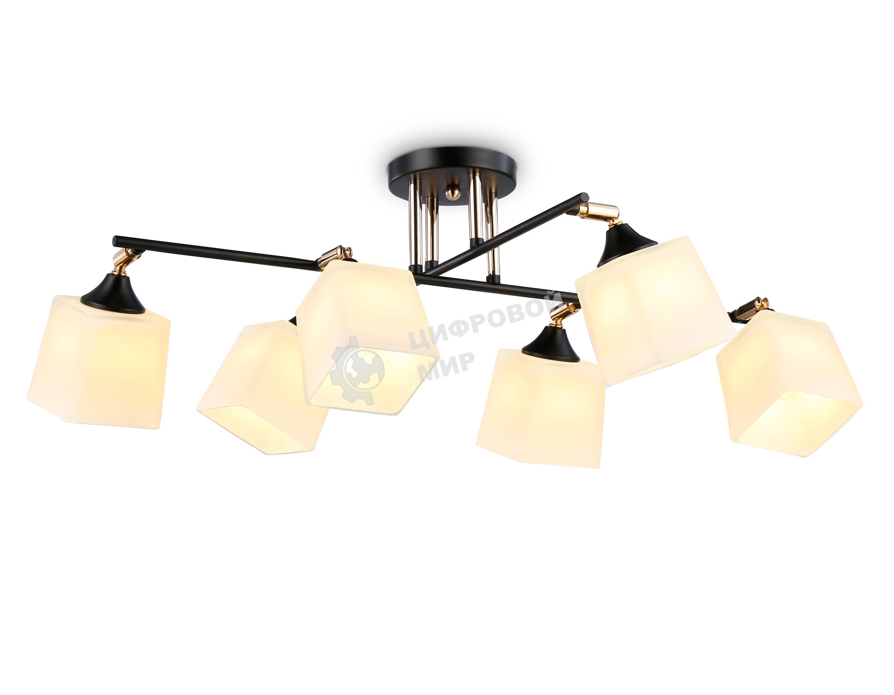 Светильник Ambrella light TR303089/6 BK/FGD/FR черный/золото/белый матовый E27/6 max 40W 800*580*250