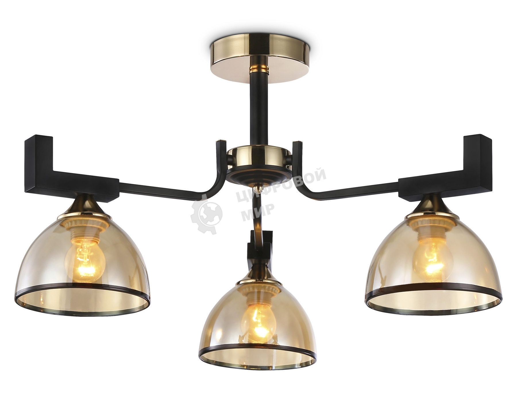 Светильник Ambrella light TR9098/3 BK/GD/TI черный/золото/янтарь E27*3 max 40W D600*316