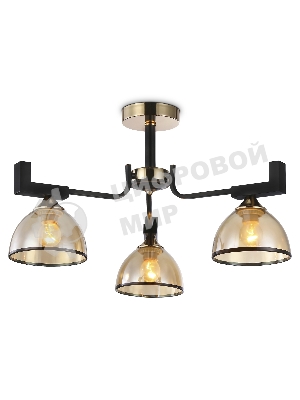 Светильник Ambrella light TR9098/3 BK/GD/TI черный/золото/янтарь E27*3 max 40W D600*316