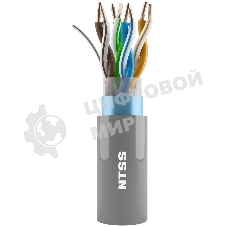 Кабель витая пара NTSS F/UTP 5e 4 пары одножильный 24AWG медь 305м внутренний нг(А)-HF (LSZH) серый NTSS-IN-FUTP4-5e-LSZH-GY