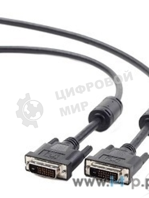 Кабель DVI-D dual link Gembird/Cablexpert, 25M/25M, 3.0м, черный, экран, феррит.кольца, пакет
