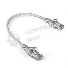 Патч-корд ExeGate EX286375RUS UTP-RJ45-RJ45-5e-0,3M-LSZH-GY, UTP, cat.5e, LSZH, 0.3м, серый