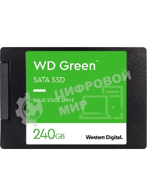 Накопитель SSD WD Green WDS240G3G0A, 240Gb, SATA III, 2.5