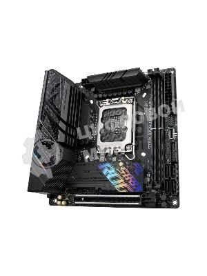 Материнская плата ASUS ROG STRIX B760-I GAMING WIFI, LGA 1700, Intel B760, 2xDDR5, 4xSATA, 2xM.2, 1xPCIe 5.0 x16, 1xHDMI, 1xDP, 1x 2.5Gb LAN, 3xUSB-A 2.0, 3xUSB-A 3.2 Gen 1, 1xUSB-C 3.2 Gen 1, 1xUSB-C 3.2 Gen 2x2, 5x3.5 мм, 7.1, Mini-ITX