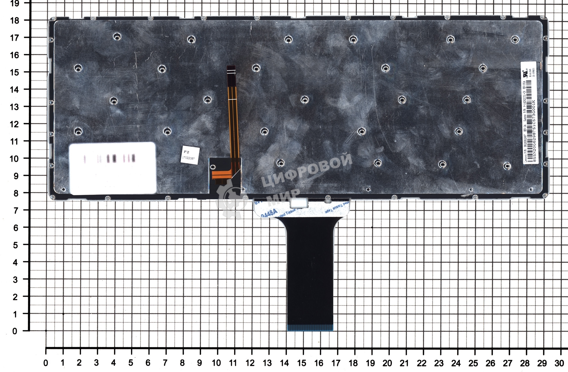 Клавиатура для ноутбука Lenovo Ideapad 100S-14IBR черная с подсветкой