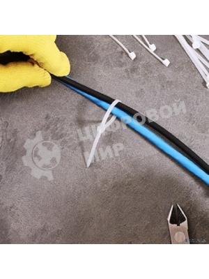 Хомут-стяжка кабельная нейлоновая Rexant 100x3,6 мм, белая, упаковка 100 шт.