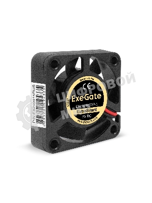 Вентилятор 5В DC ExeGate ExtraSilent ES04010S2P-5 (40x40x10 мм, Sleeve bearing (подшипник скольжения), 2pin, 4500RPM, 22dBA)