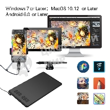 Графический планшет Huion Inspiroy H640P, 8192 уровней, Micro-USB