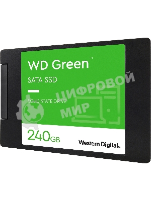 Накопитель SSD WD Green WDS240G3G0A, 240Gb, SATA III, 2.5