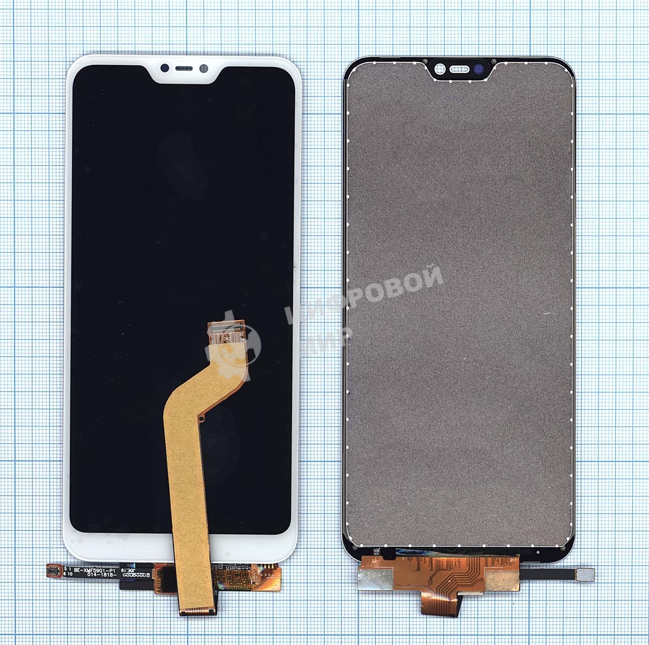 Дисплей для Xiaomi Redmi 6 Pro, Mi A2 Lite в сборе с тачскрином белый