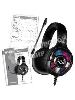 Гарнитура Sven AP-U1100MV чёрный, проводная, USB, подсветка