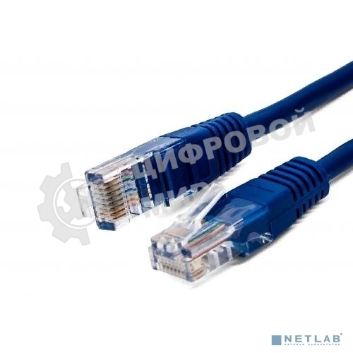 Кабель патч-корд, Filum FL-U5-1M-BL U/UTP 5e cat. 1м, 26AWG(7x0.16 мм), омедненный алюминий (CCA), PVC, синий