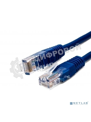 Кабель патч-корд, Filum FL-U5-1M-BL U/UTP 5e cat. 1м, 26AWG(7x0.16 мм), омедненный алюминий (CCA), PVC, синий