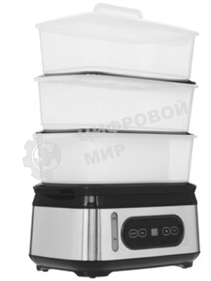 Пароварка Centek CT-1459 серебристый, 9 л, ярусы - 3, 1050 Вт, электронное