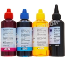 Чернила NVPrint для аппаратов Epson, комплект 4 цвета (пигментные Bk + водные C,M,Y) по 100 мл