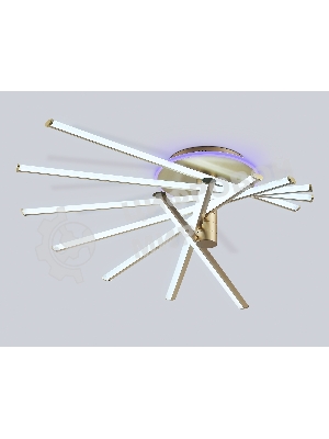Потолочный светодиодный светильник Ambrella light FL6244 GD золото 125W 3000K-6400K+RGB 900*750*230 (ПДУ ИК)