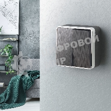 Выключатель двухклавишный Gallant (графит рифленый) W5020004