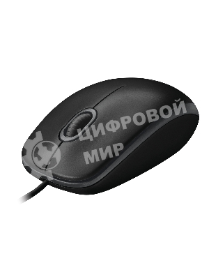 Мышь проводная Logitech B100 черный, 1000 dpi, USB, кнопки - 3