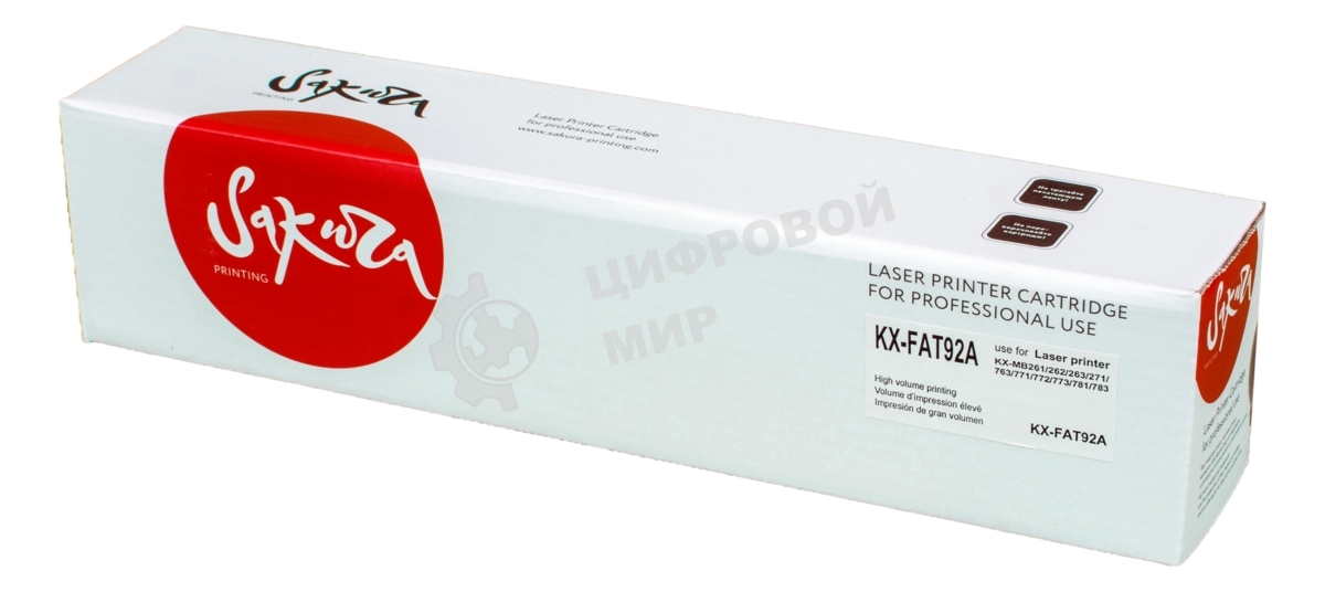 Картридж Sakura KXFAT92A для Panasonic KX-MB262/263/271/283/763/772/773/781/783, черный, 2000 к.