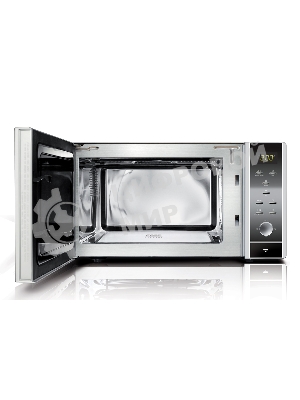 Микроволновая печь CASO MG 25 Ceramic Menu серебристый/черный, 25 л, 900 Вт, переключатели - кнопки, поворотный механизм