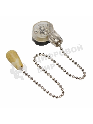 Выключатель Rexant для настенного светильника c деревянным наконечником Silver блист.