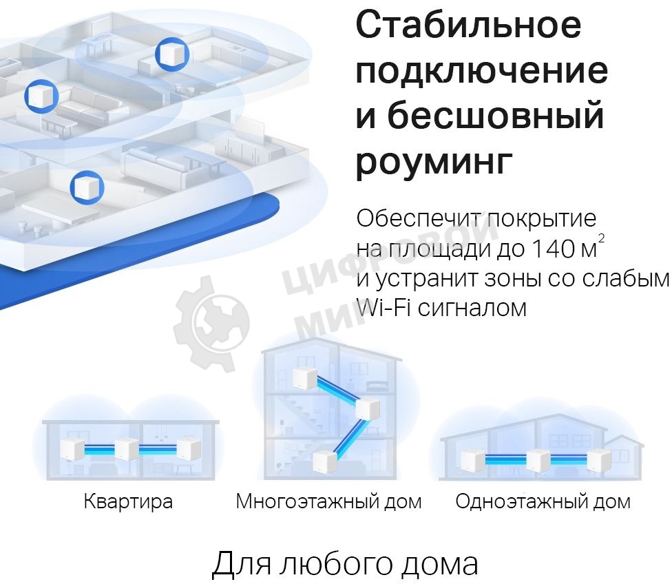 Бесшовный Mesh роутер Mercusys Halo H30G(2-pack) AC1300 10/100/1000BASE-TX