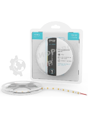 Лента светодиодная Basic Gauss 12V 4,8W/m 312lm/m 4000K IP20 LED 5m 1/100