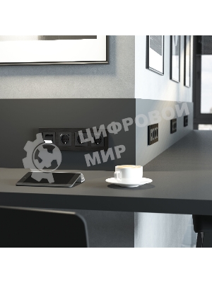Рамка на 4 поста  AluMax (черный алюминий) W0043508