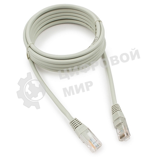 Патч-корд медный UTP Cablexpert PP10-3M cat.5e, 3м, литой, многожильный, серый